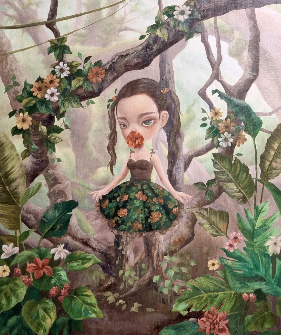 Selva, the forest that took my voice, 72.7x60cm, 2025