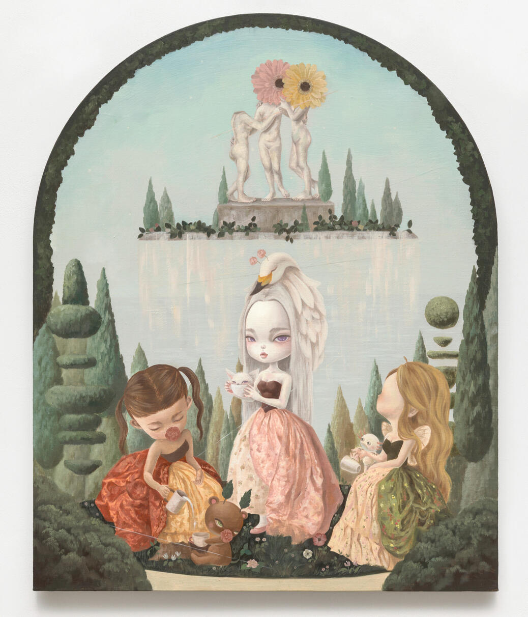Orbit; The garden of the same time, 같은 시간 속의 전원, oil on canvas (arched canvas), 90.9x72.7, cm, 2026