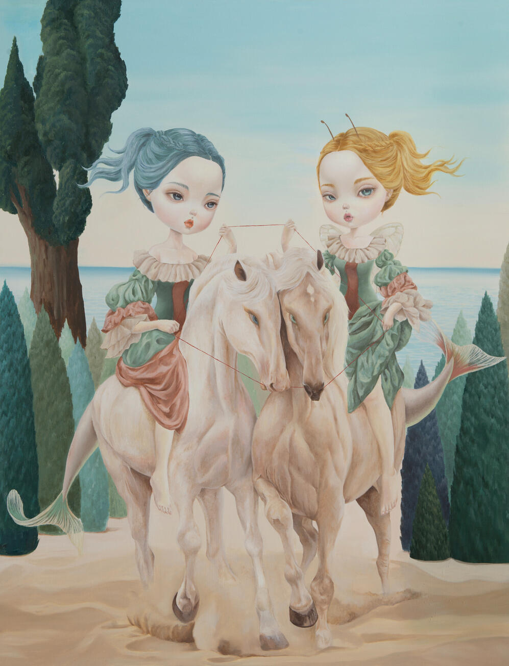 red thread_tention,oil on canvas, 116.8x91.0cm,2024